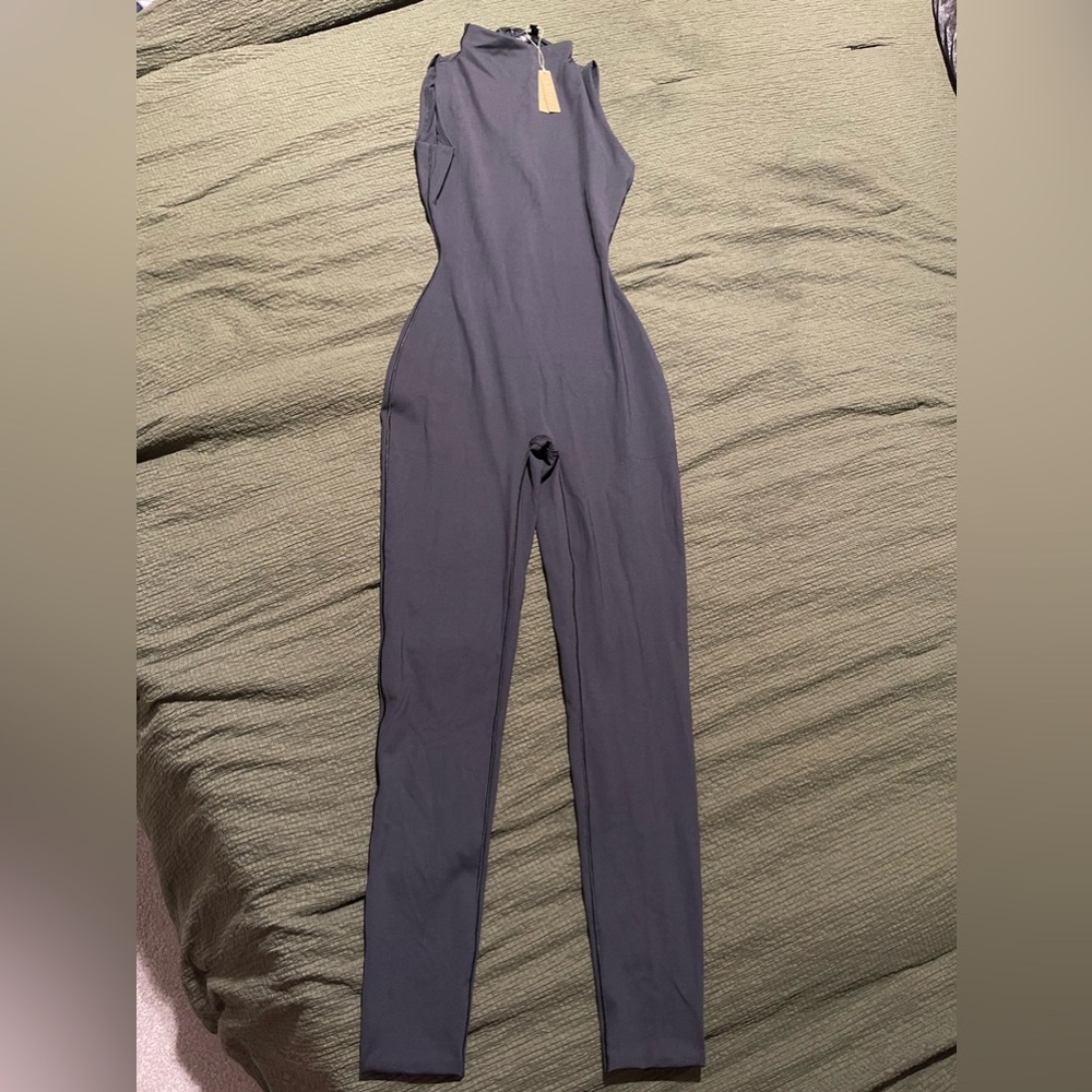NWT Skims Black All in One Mock Neck Cat Suit